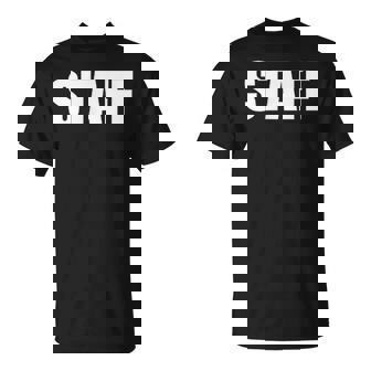 スタッフ社員 イベントスタッフ表裏プリント 白 Tシャツ - Kawaiitshirt