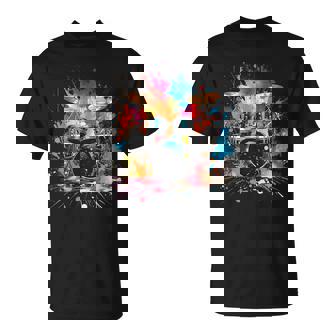 スプラッシュスタイルのドラムドラマードラムドラムのドラム Tシャツ - Kawaiitshirt