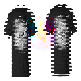 スペースレーザーアヒル食べるピザ、ギャラクシーダック。 Tシャツ - Kawaiitshirt