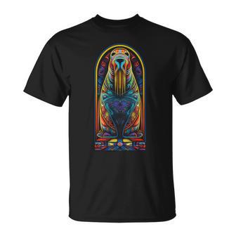 セイウチ カラフル アート 動物 抽象 グラフィック セイウチ Tシャツ - Kawaiitshirt