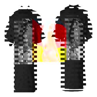 セクシーガールグラフィックtシャツ 「ビキニピンナップガール&ドイツ国旗」 Tシャツ - Kawaiitshirt