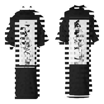 セクシーガールグラフィックtシャツ セクシーブルネットピンナップガール B&W Tシャツ - Kawaiitshirt