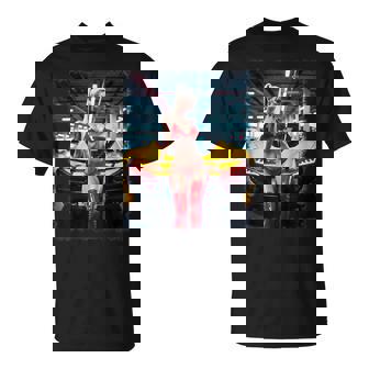 セクシーガールグラフィックtシャツ セクシーブロンドビキニモデル&車 Tシャツ - Kawaiitshirt