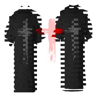 タトゥーレッドクロスオーダー I Christian I Brushtroke I Cross Tシャツ - Kawaiitshirt