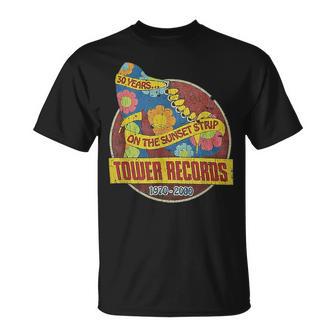 タワーレコード レトロ サンセット ブルバード ヴィンテージ 音楽 ハリウッド Tシャツ - Kawaiitshirt