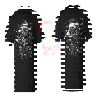 ダックスフント ウィーナー 犬 サンタ 帽子 面白い かわいい クリスマス Tシャツ - Kawaiitshirt