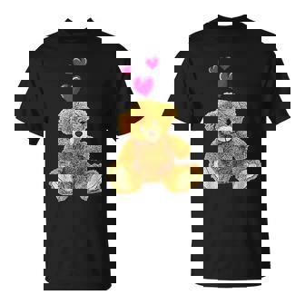 テディベアとハートのかわいいテディベアモチーフ Tシャツ - Kawaiitshirt