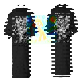 トイプードル 面白いtシャツ 犬 ゴッホ 星月夜 かわいい メンズ 子供 おもしろ 服 グッズ ネタ Tシャツ - Kawaiitshirt