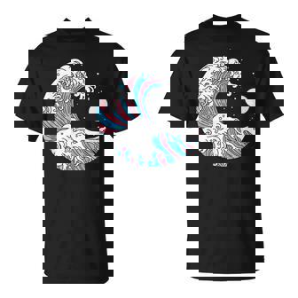 トランスジェンダー プライド Lgbtq トランスフラッグ 日本のウェーブアート Lgbt Tシャツ - Kawaiitshirt