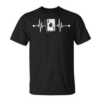 トランプ ポーカー カジノ ハートビート 脈拍 ギャンブル 遊ぶこと Tシャツ - Kawaiitshirt