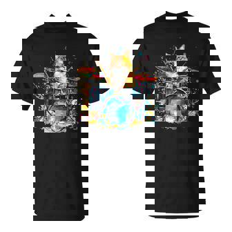 ドラマーの猫猫とドラム Tシャツ - Kawaiitshirt