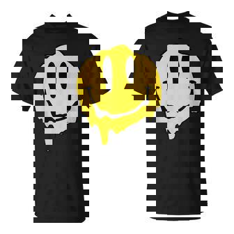 ドリッピースマイルイエロースマイルフェイスシャツ かわいい ハッピースマイルフェイス Tシャツ - Kawaiitshirt