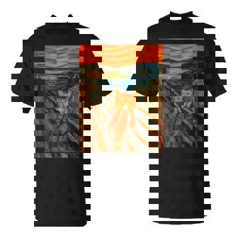 ニャンコの叫び 面白い 猫 ムンクの叫び パロディ おもしろ 服 おもしろグッズ ネタ Tシャツ - Kawaiitshirt