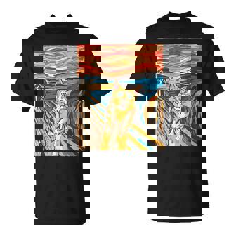 ニャンコの叫び 面白いtシャツ 猫 ムンクの叫び パロディ ネコ メンズ 子供 おもしろ 服 おもしろグッズ ネタ Tシャツ - Kawaiitshirt