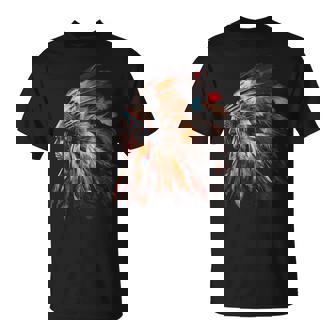 ネイティブアメリカン インディアン ヘッドドレス グラフィック メンズ レディース Tシャツ - Kawaiitshirt