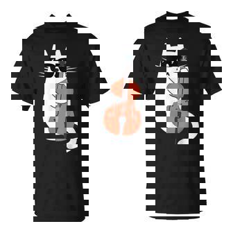 ネコとコントラバス 猫とサングラス ネコ好き 猫飼い コントラバス ウッドベース ダブルベース ジャズ音楽 ネコ 猫 Tシャツ - Kawaiitshirt