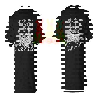 ハッピーイースター 3匹のウサギ 春のハント 卵 おもしろウサギ Tシャツ - Kawaiitshirt