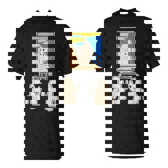 ハニワくん の ムンクの叫び と 見つめる 埴輪【ゆるフレンズ】名画 パロディ キャラクター かわいい イラスト 面白い Tシャツ - Kawaiitshirt