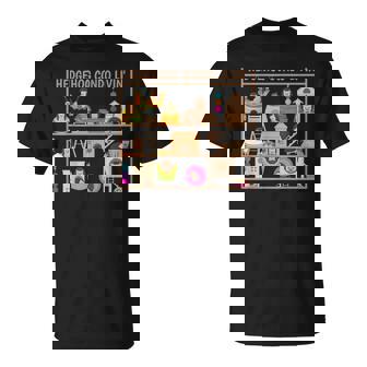 ハリネズミのコンドミニアムの生活のおもちゃ ヘイベッドの隠れ家の家 Tシャツ - Kawaiitshirt