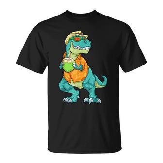 ハワイアン 恐竜 シャツ サマー T レックス トロピカル バケーション アロハシャツ Tシャツ - Kawaiitshirt