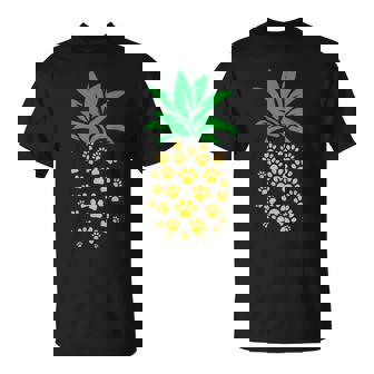 ハワイアンアイランド パイナップル 猫の肉球プリント 猫好きのギフト Tシャツ - Kawaiitshirt