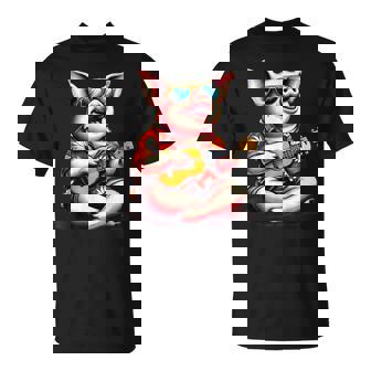 ハワイアンシャツを着たブタ、ウクレレ遊び。 Tシャツ - Kawaiitshirt