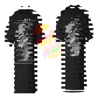ハンバーガー 解剖図 面白いtシャツ ファストフード メンズ おもしろ グッズ 面白い 服 オリジナル ネタ 食べ物 Tシャツ - Kawaiitshirt