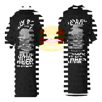 ハンバーガーが大好きな少年 おもしろハンバーガー好き Tシャツ - Kawaiitshirt