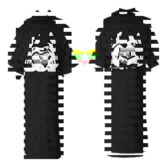 ハートを形作る漫画の手 ミャンマー国旗 Tシャツ - Kawaiitshirt