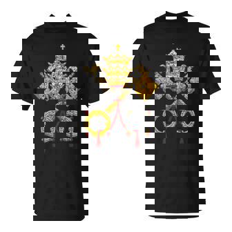 バチカン市の旗 アームコート ローマ セントペターズスクエア Tシャツ - Kawaiitshirt