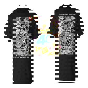 バック・トゥ・ザ・フューチャー 40周年記念ステッカー コラージュ Tシャツ - Kawaiitshirt