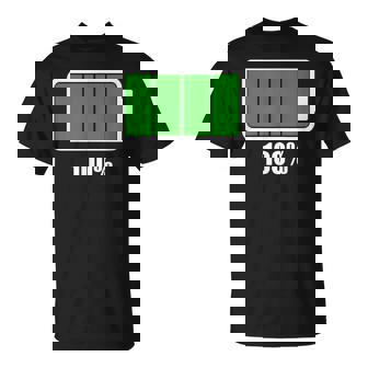 バッテリー 100 シャツ バッテリーフル充電 バッテリー満載 Tシャツ - Kawaiitshirt