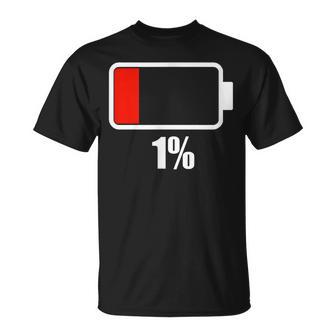 バッテリー残り1バッテリーデッドtシャツバッテリー低下 Tシャツ - Kawaiitshirt