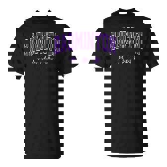 バドミントン オールパープル スター クラシック レトロ 代表チームのテキスト Tシャツ - Kawaiitshirt