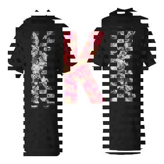 バラ柄のフローラルモノグラムk Tシャツ - Kawaiitshirt