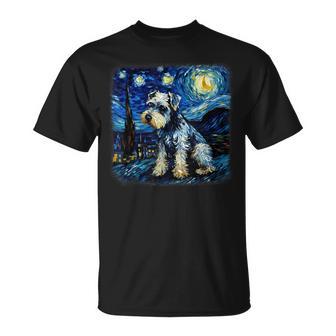 バン・ゴッホ 星月夜ミニチュア・シュナウザー Tシャツ - Kawaiitshirt