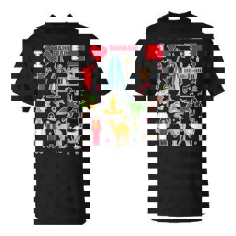 バーレーンの手描きシンボル、バーレーンの地図、文化的アイコン Tシャツ - Kawaiitshirt