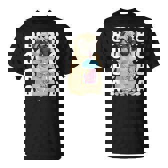 パグ 犬 カワイイ ボバ バブル ミルク ティー タピオカパール かわいい Tシャツ - Kawaiitshirt