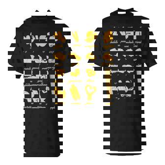 パスタタイプの麺スパゲッティ、ペンネ、トルテリーニ、ファルファッレ Tシャツ - Kawaiitshirt