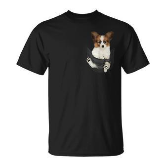 パピヨン愛好家のためのポケットに入った面白いパピヨン Tシャツ - Kawaiitshirt