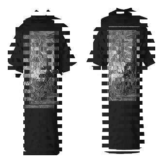 パラダイス・ロスト「ハイ・オン・ア・スローン」ギュスターヴ・ドレ・アート Tシャツ - Kawaiitshirt