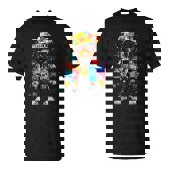 ヒップホップ テディベア カラフル テディベア グラフィック Tシャツ - Kawaiitshirt