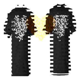 ヒョウ柄ハートデザイン ヒョウ柄 Tシャツ - Kawaiitshirt