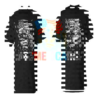 ビッグフット メリカ ロック アメリカ国旗 愛国的 7月4日 Tシャツ - Kawaiitshirt