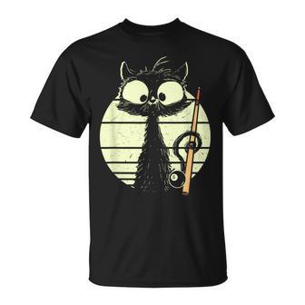 ビリヤード プール スヌーカー ビリヤードを持つ猫 かわいい子猫 Tシャツ - Kawaiitshirt