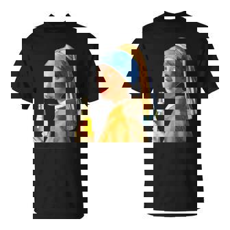 ビール 酒 面白いtシャツ フェルメール 飲み おもしろ 飲み会 のんべえ メンズ ネタ 服 変な Tシャツ - Kawaiitshirt