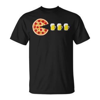 ピザとビール 楽しいピザ ナイトゲーマー ピザ Tシャツ - Kawaiitshirt