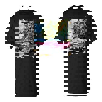 ピンク キャデラック ルックイン ビンテージビークル Tシャツ - Kawaiitshirt