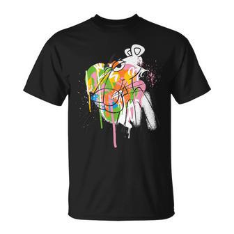 ピンクパンサー グラフィティ ブラック ラインアート Tシャツ - Kawaiitshirt