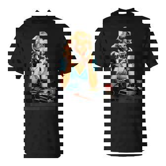 ピンナップガール ヴィンテージ電話 オールドスクール Tシャツ - Kawaiitshirt